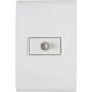 Conjunto 4×2 com 1 Tomada TV SAT Coaxial Tramontina Liz Branco
